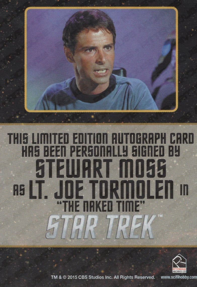 Stewart Moss Star Trek The Original Series Signed Autograph Card