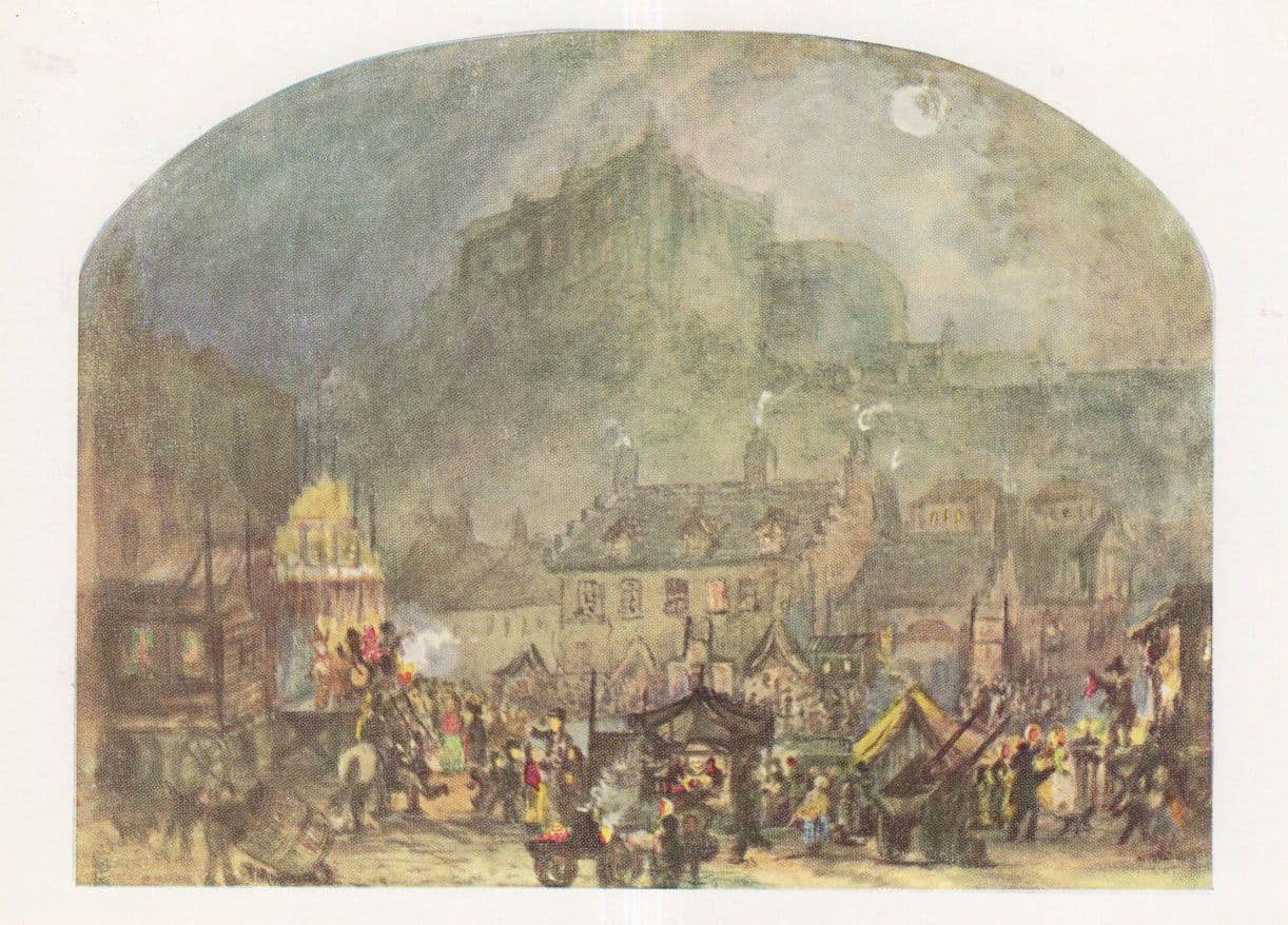 Stewart Smith All Hallows Fair Victorian Edinburgh Painting Postcard