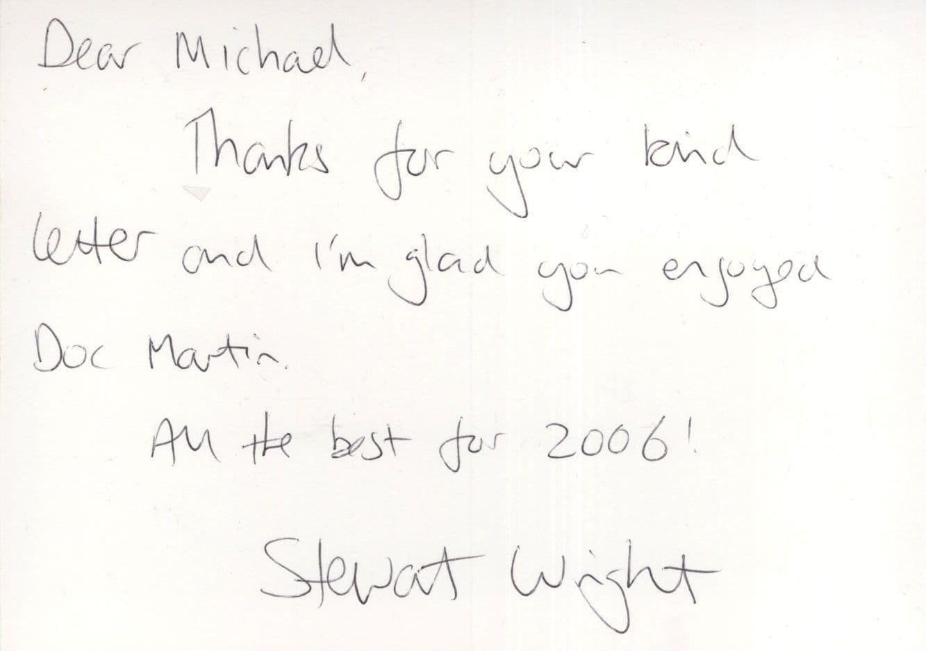 Stewart Wright Smack The Pony Hand Signed Photo & Doc Martin Message