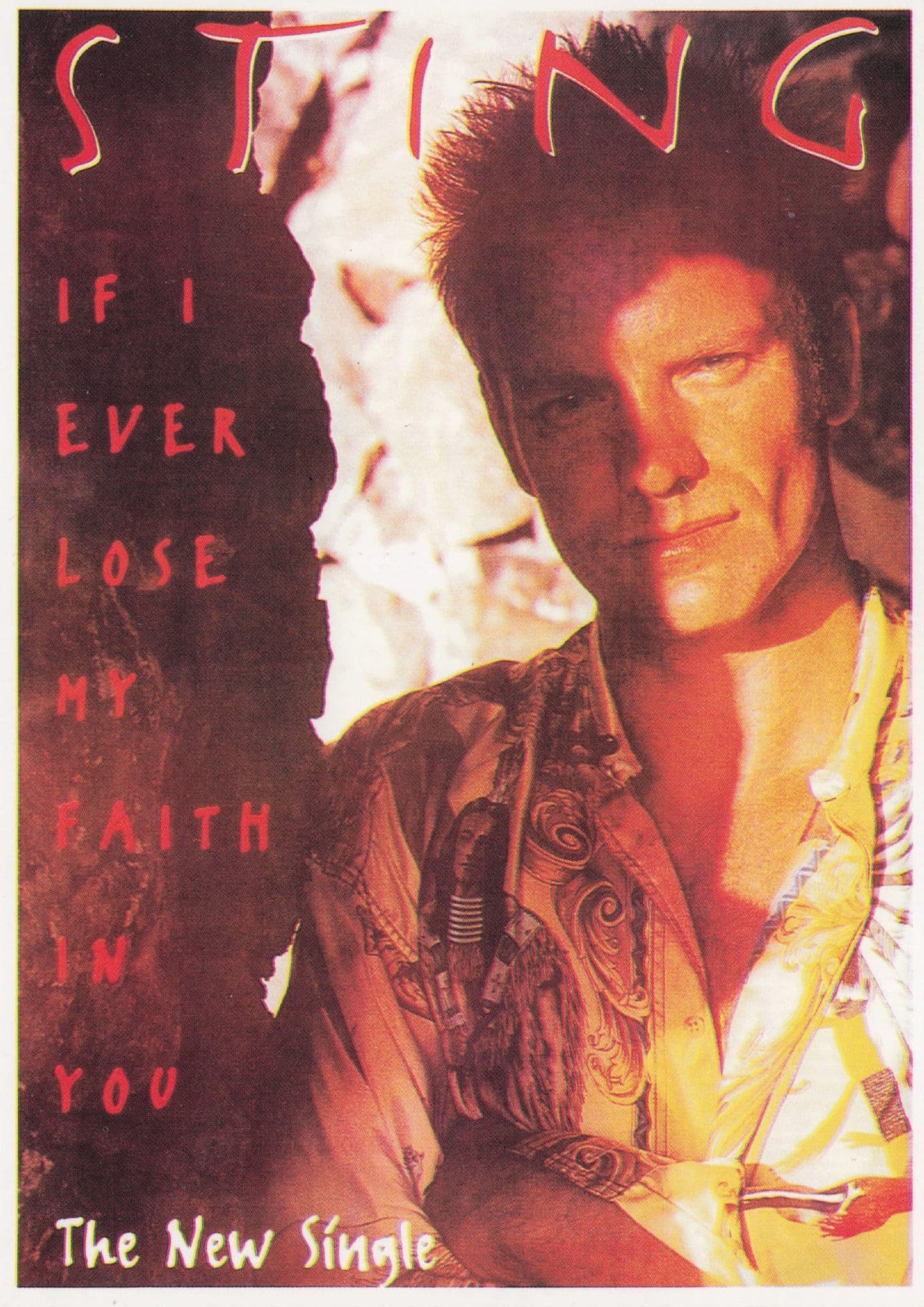 Sting of The Police If I Ever Lose My Faith In You Poster Postcard