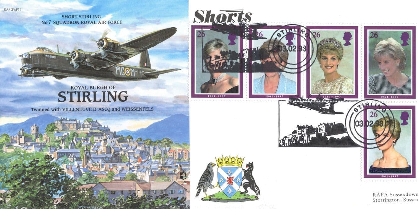 Stirling Scotland 7 RAF Squadron Sussex WW2 Flown FDC