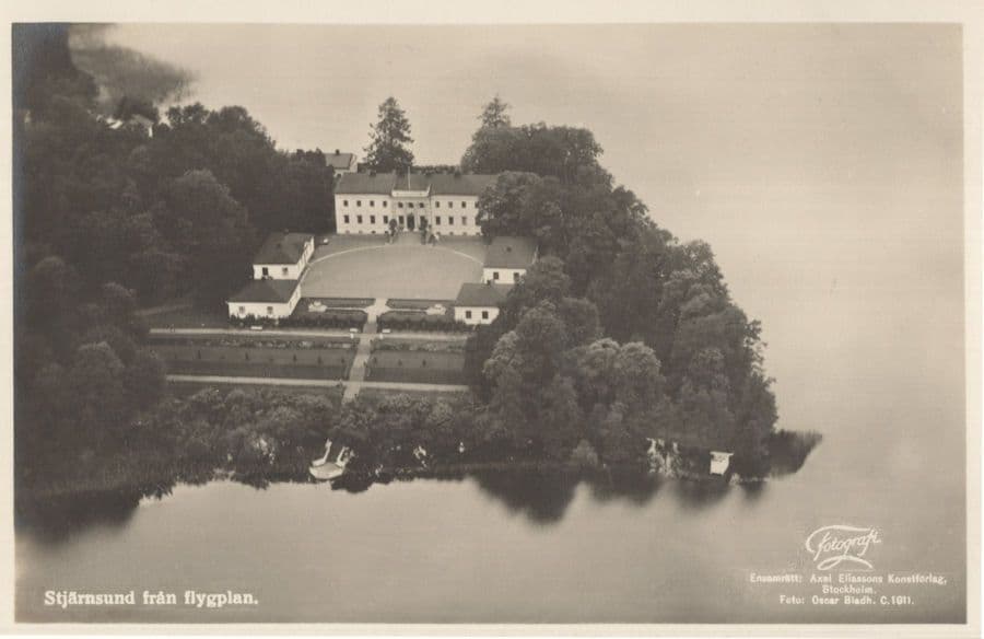Stjarnsund Fran Flygplan Sweden Antique Rare Aerial Postcard