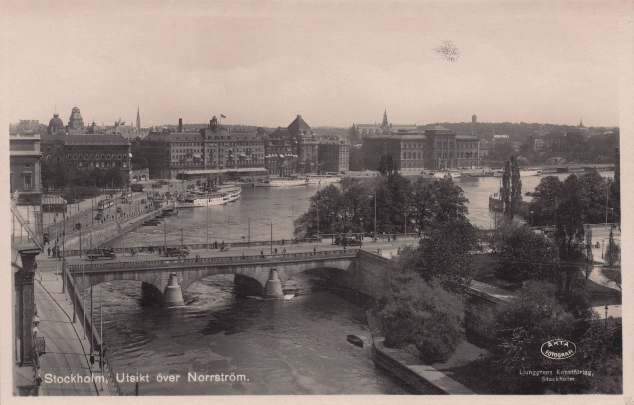 Stockholm Utsikt Over Norrstrom Aerial EX Sweden Old Postcard