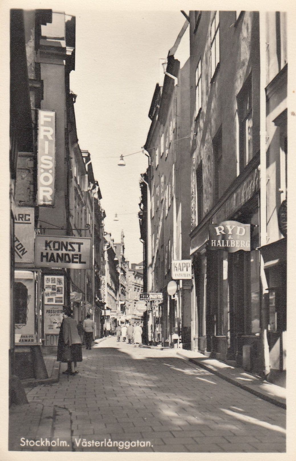 Stockholm Vasterlanggatan Antique Postcard