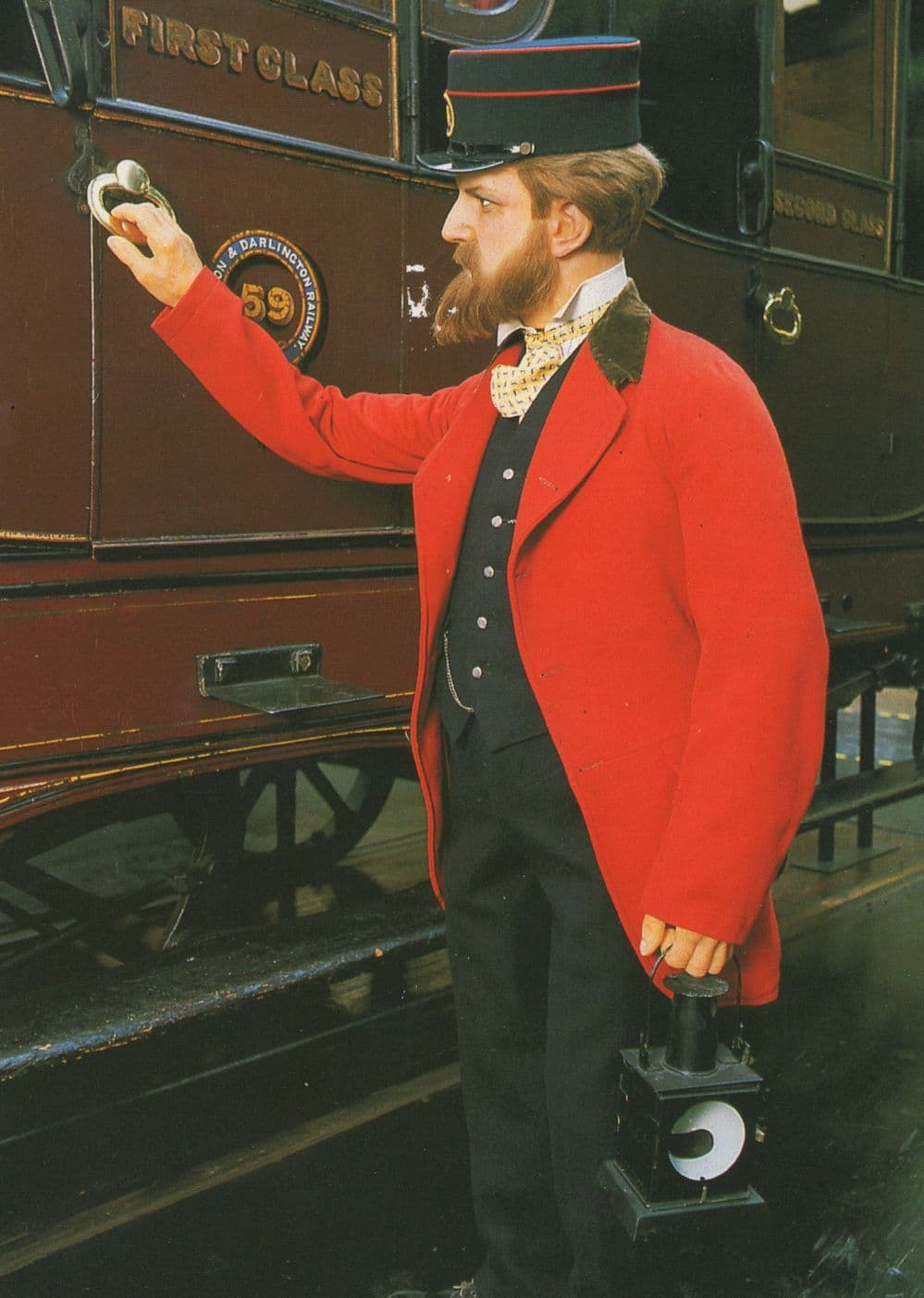 Stockton & Darlington Railway Guard By Victorian Train Postcard