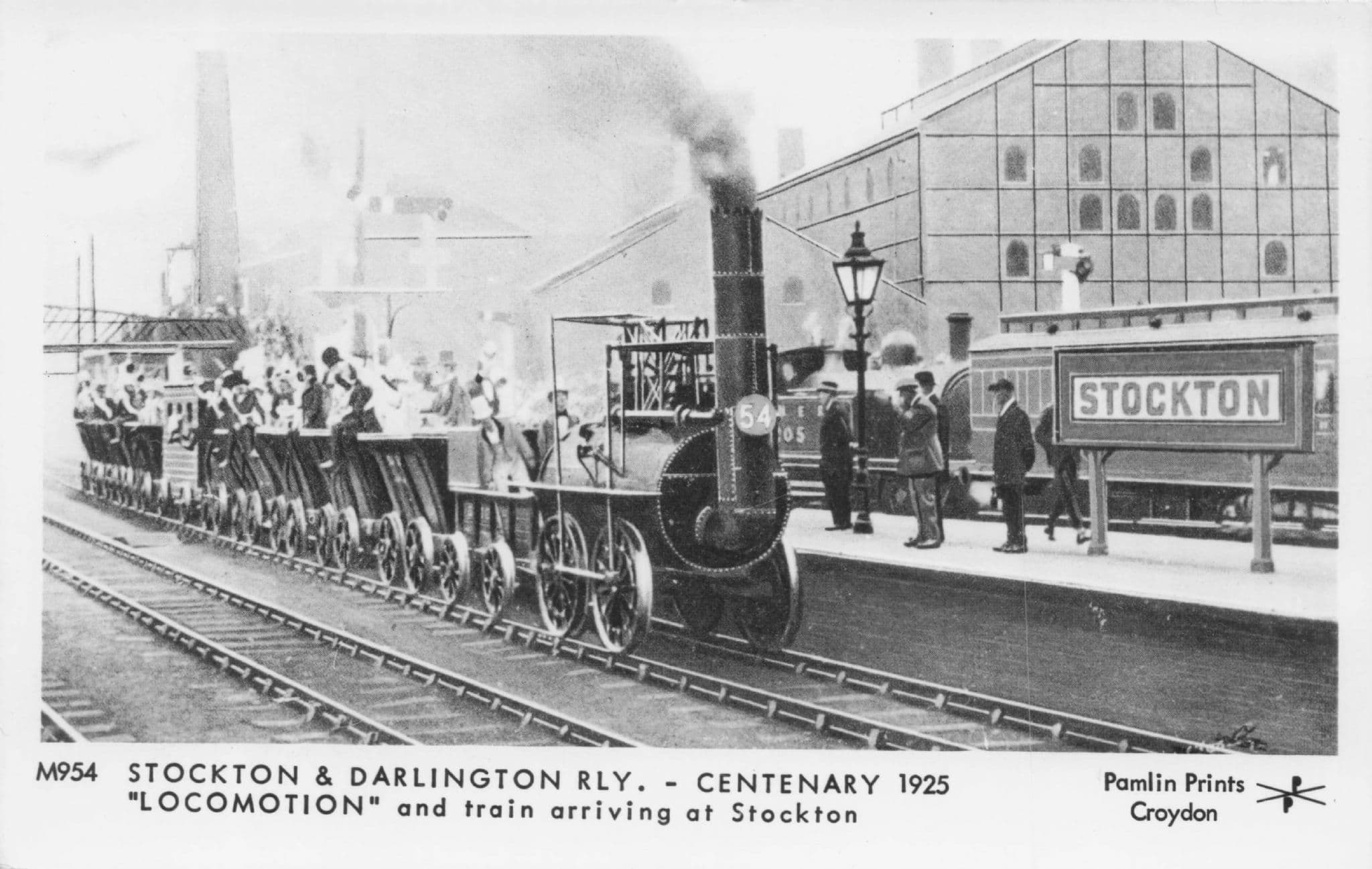 Stockton & Darlington Train Station in 1925 Pamlin Prints Railway RPC Postcard