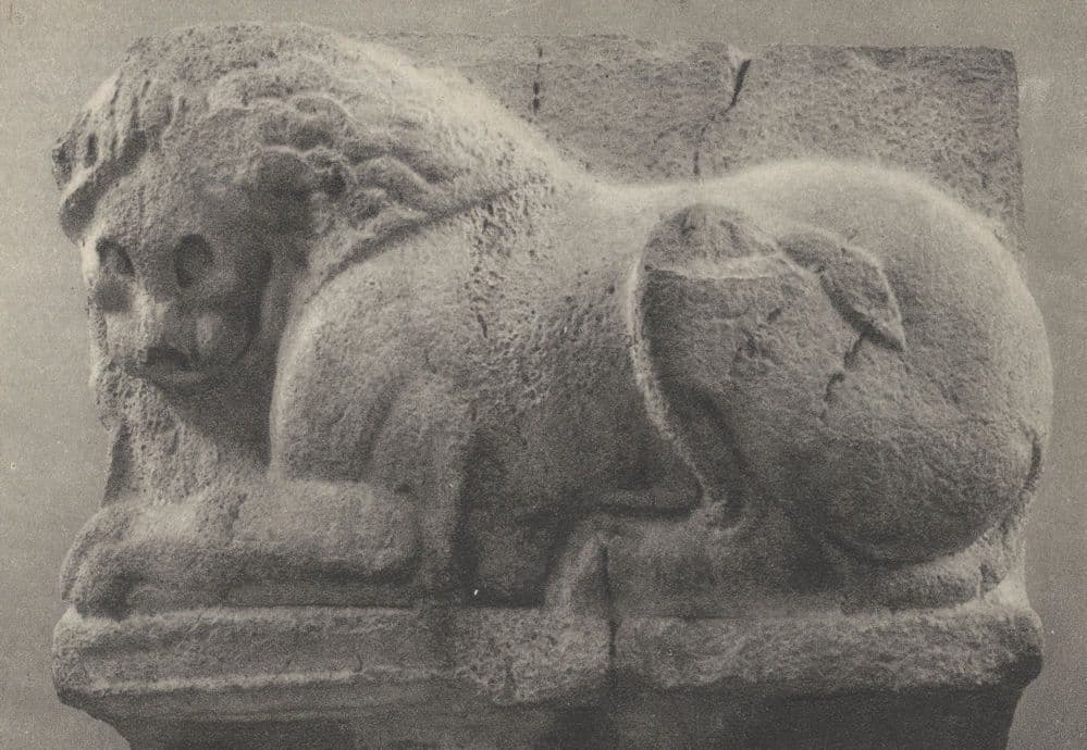 Stone Lion On Lycian Tomb Greek Sculpture Vintage Old Postcard