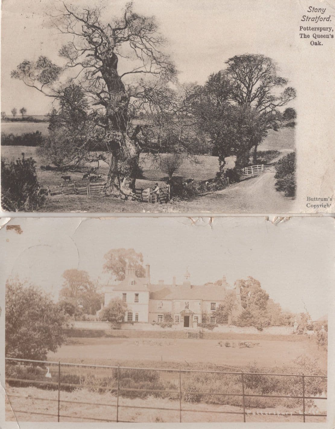 Stony Stratford Quakers Oak Lodge RPC 2x Bucks Old Postcard s