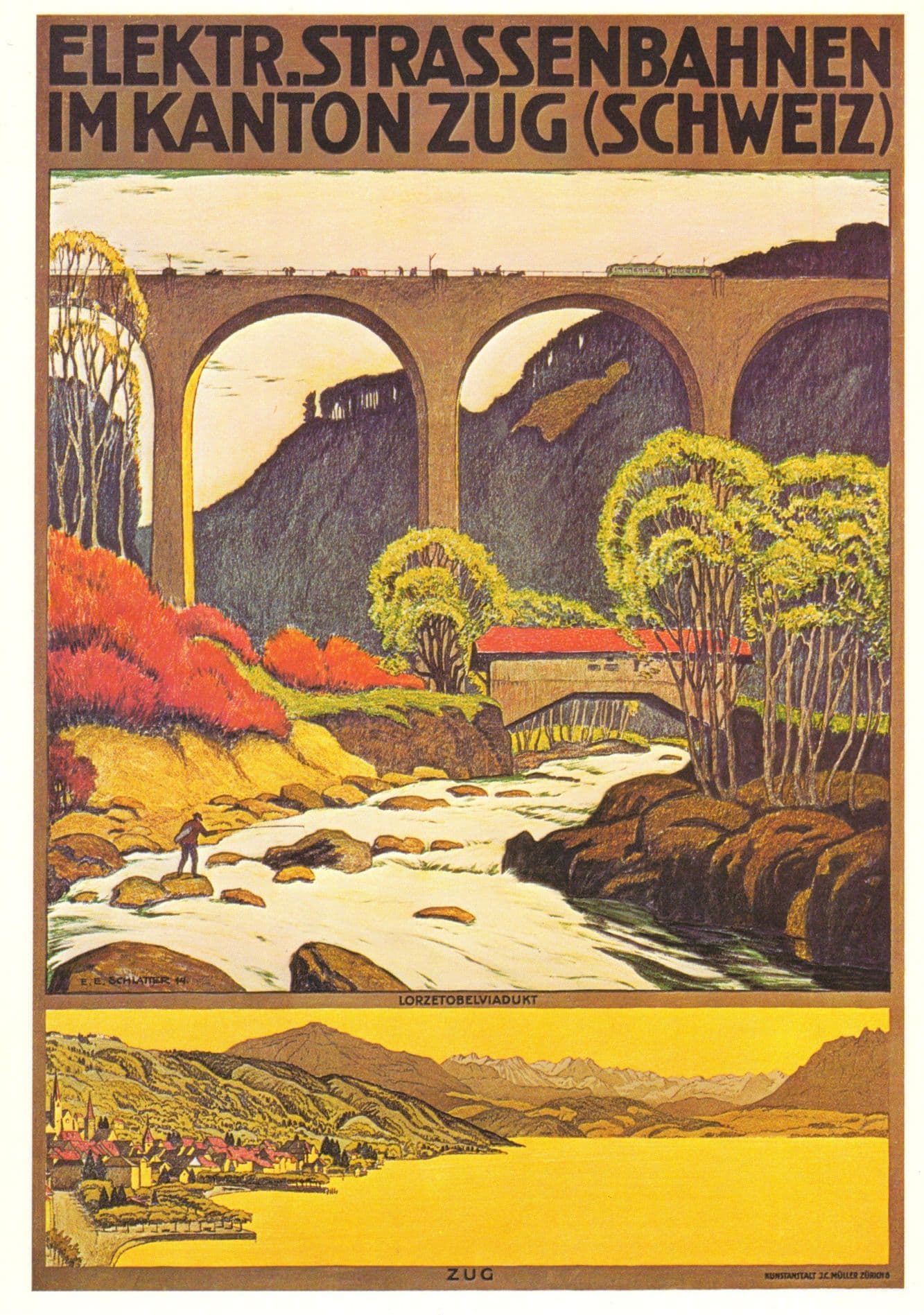 Strassenbahnen Im Kanton Zug WW1 Railway Bridge Switzerland Postcard