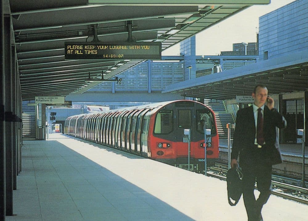 Stratford Tube Train Station in 1997 Jubilee Line Opening Postcard