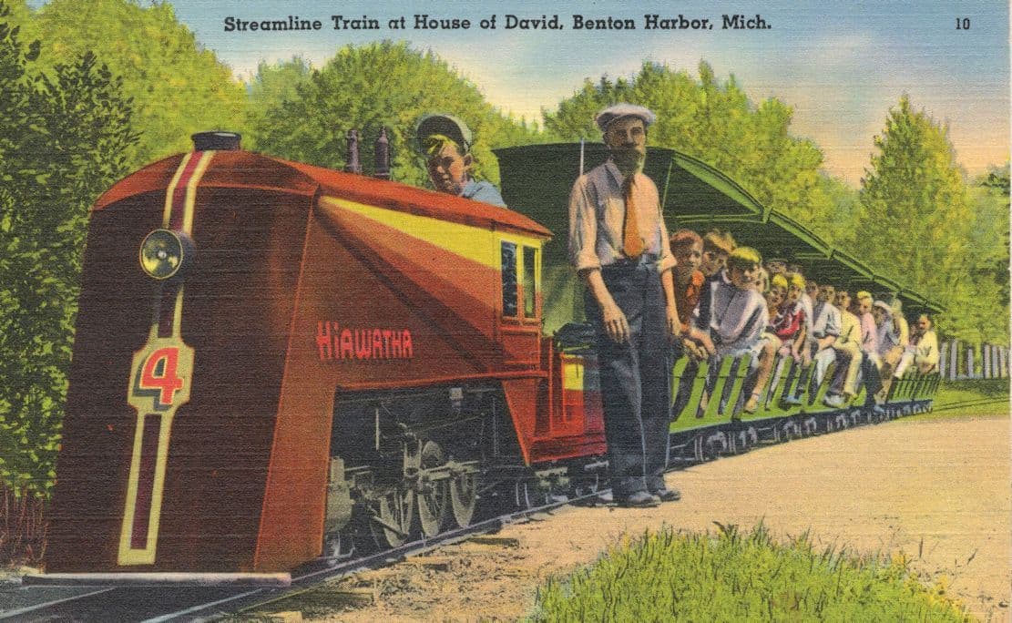 Streamline Train at House of David Benton Harbor Michigan USA Mint Postcard