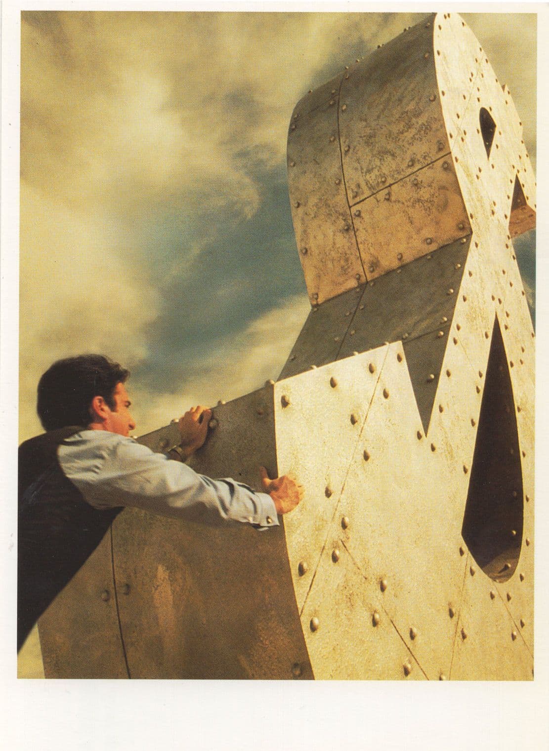 Strongman Lifting Giant American Dollar Plane Advertising Postcard