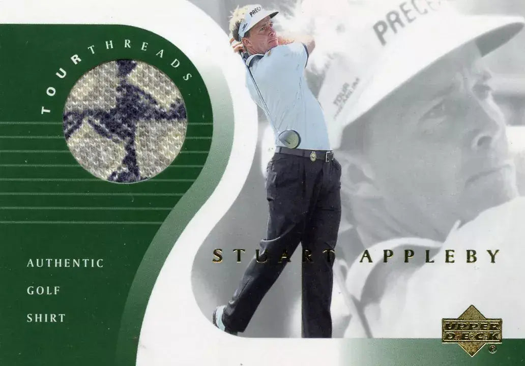 Stuart Appleby Original Worn Shirt Golf Tour Rare Limited Threads Card