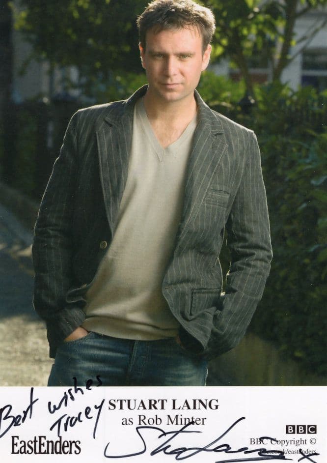 Stuart Laing as Rob Minter BBC Eastenders Hand Signed Cast Card & Letter