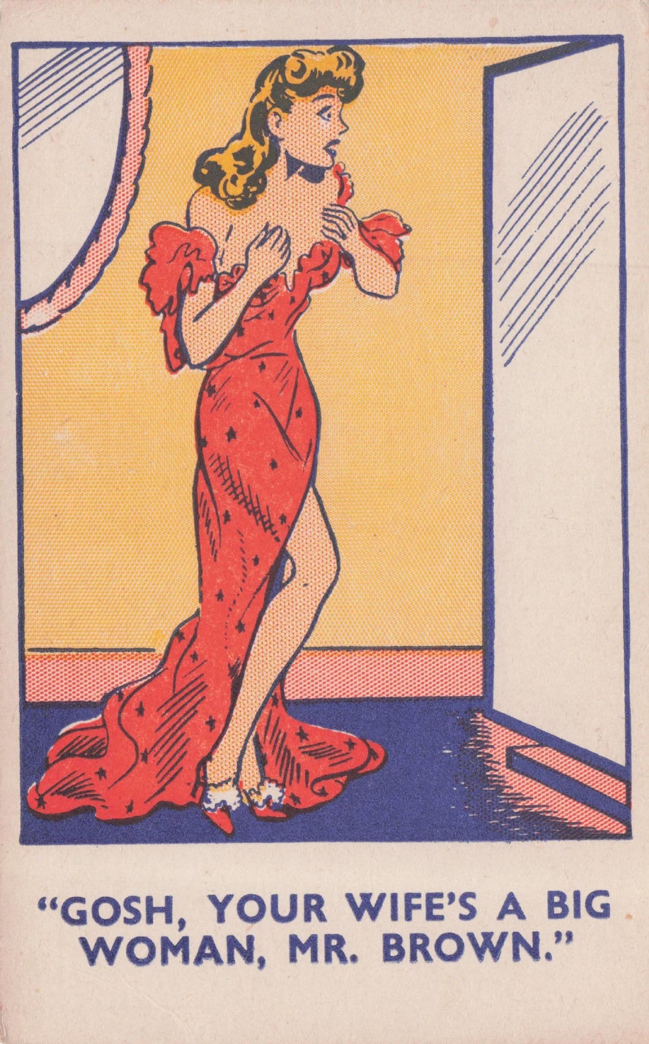 Stunning Posh Sexy Lady Big Woman Hounslow Old Comic Postcard