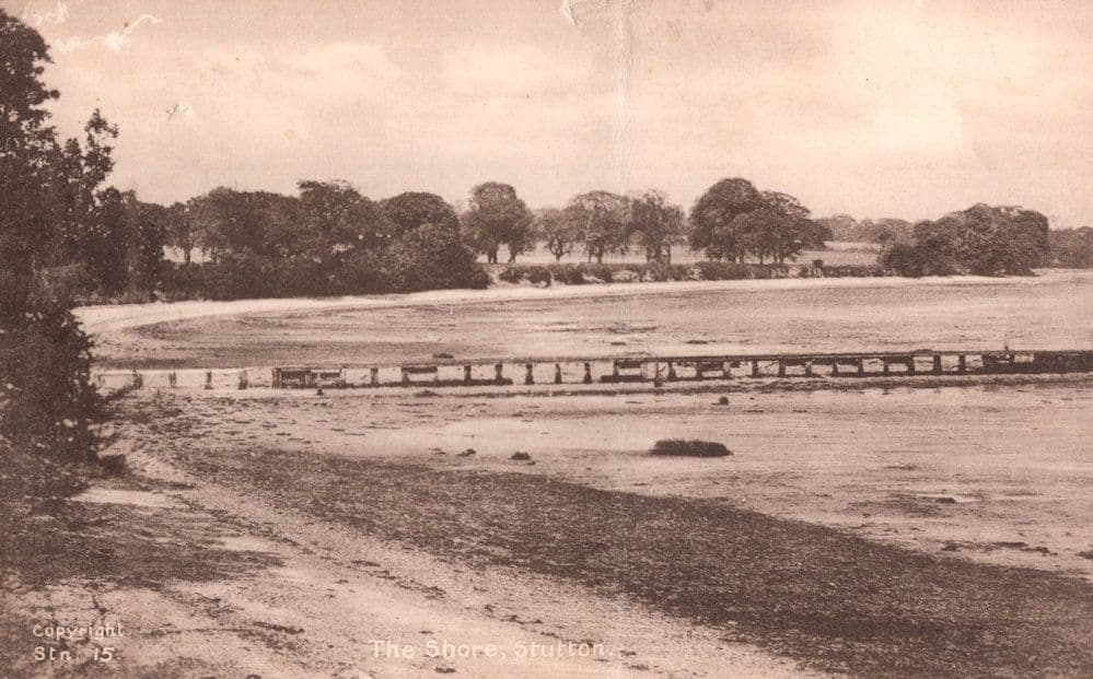 Stutton River Edge Antique Suffolk Postcard