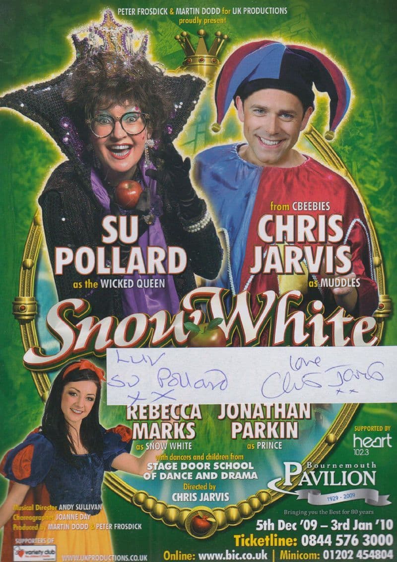 Su Pollard Hi-De-Hi Chris Jarvis Cbeebies Hand Signed Theatre Flyer Handbill