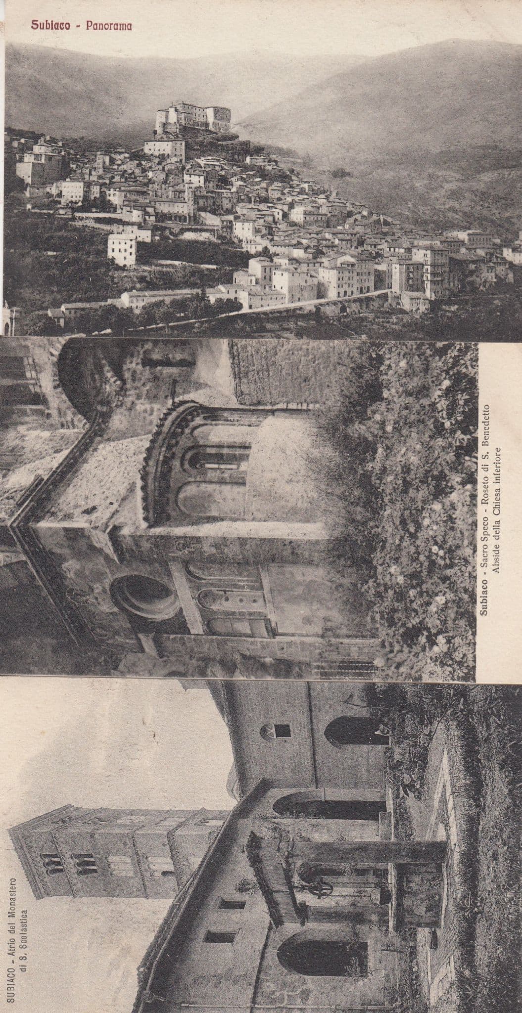 Subiaco Sacro Speco Chiesa 3x Italian Religious Postcard s