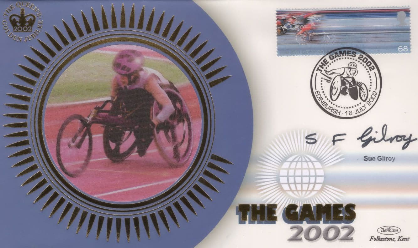 Sue Gilroy Paraplegic Olympic Games Hand Signed 2002 Benham FDC