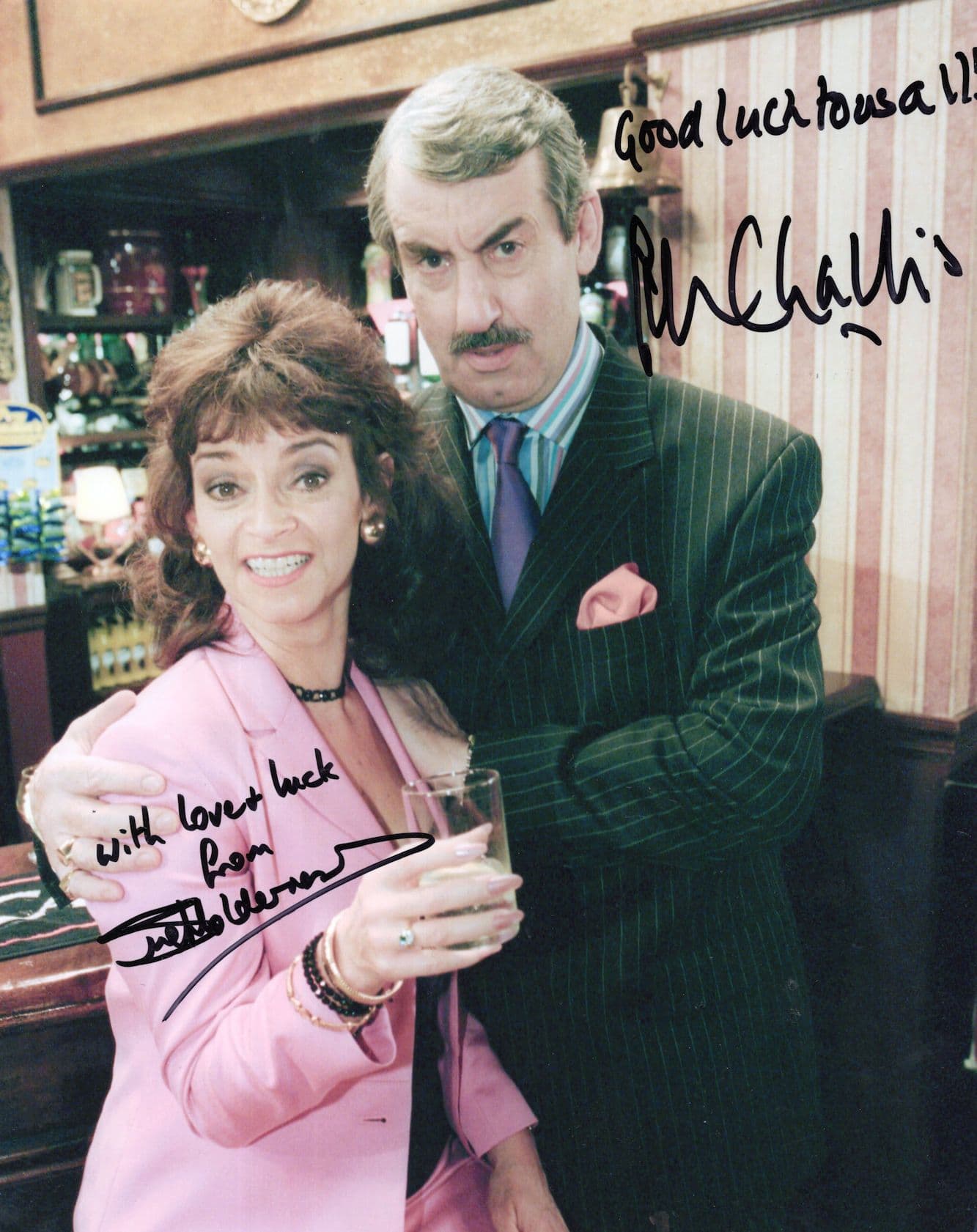 Sue Holderness John Challis Only Fools & Horses 10x8 MULTI Hand Signed Photo