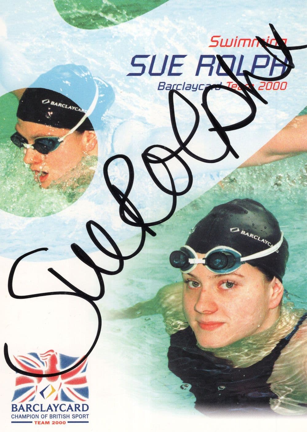 Sue Rolph Champion GB Commonwealth Games Swimming Hand Signed Photo
