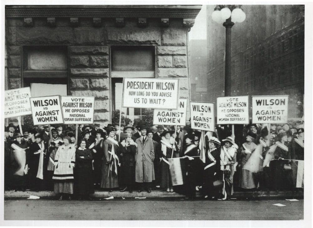 Suffragette Chicago Picket Lines President Wilson Speech RPC Postcard