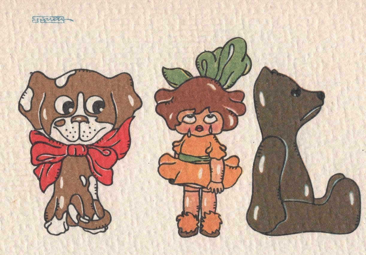 Sulking Teddy Bear Toy Doll Antique Upmarket WW1 Postcard