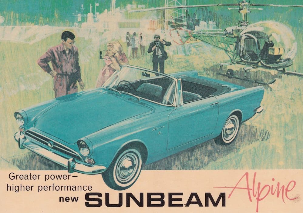 Sunbeam Alpine Classic Car Advertising Poster Postcard