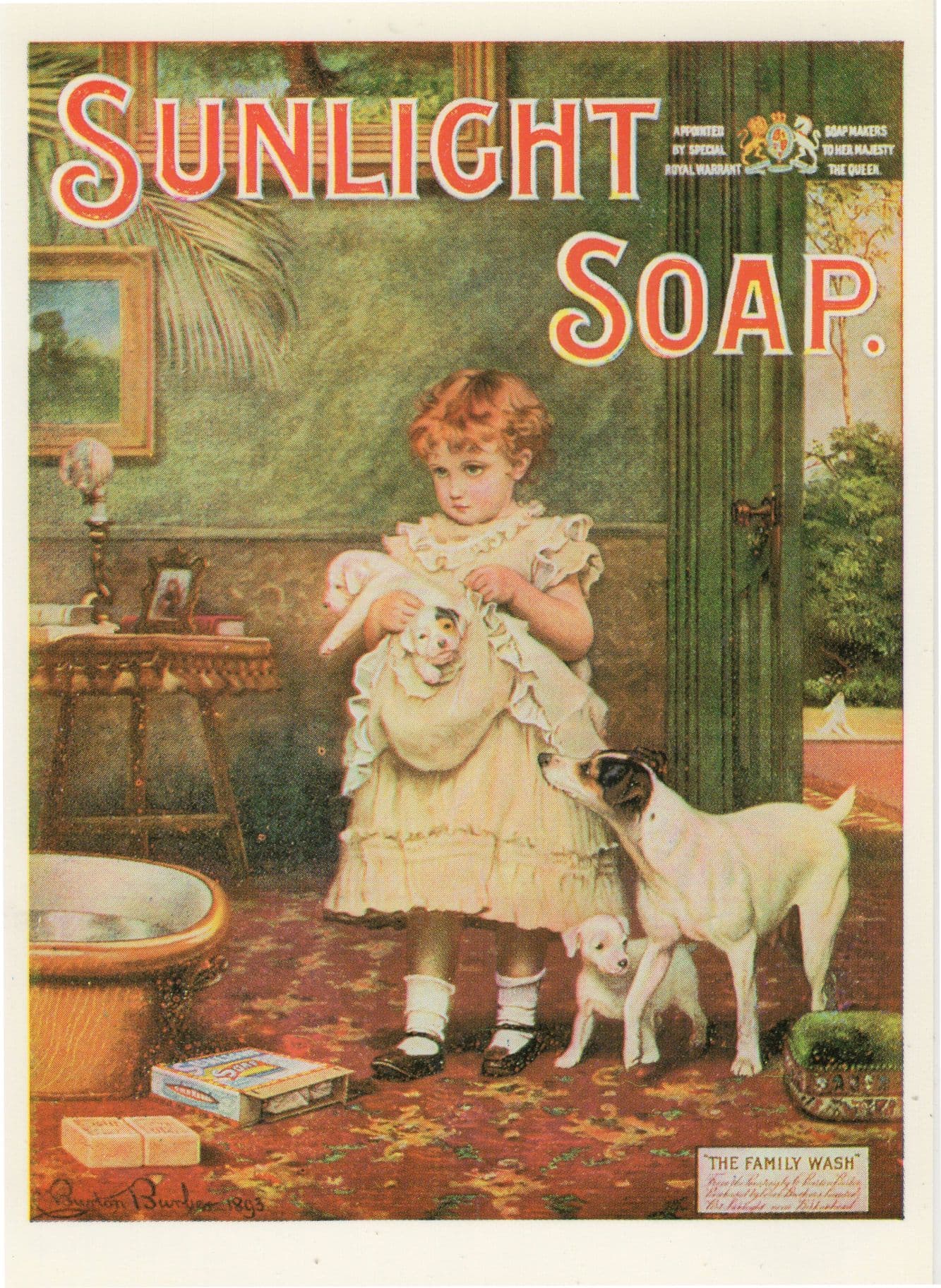 Sunlight Soap Dog Baby Poster Queen Victoria Advertising Postcard