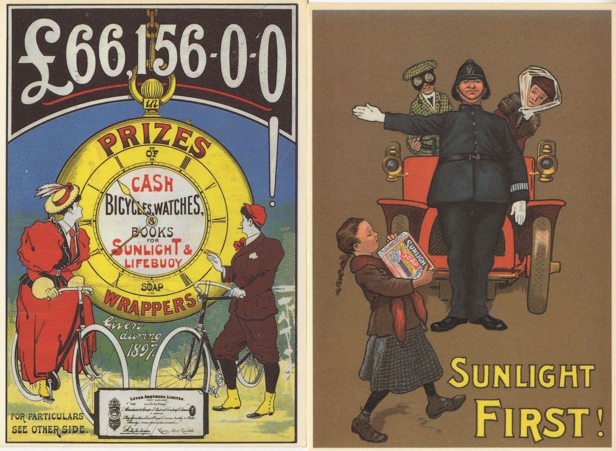 Sunlight Soap Old Competition Cash Prize Advertising 2x Postcard