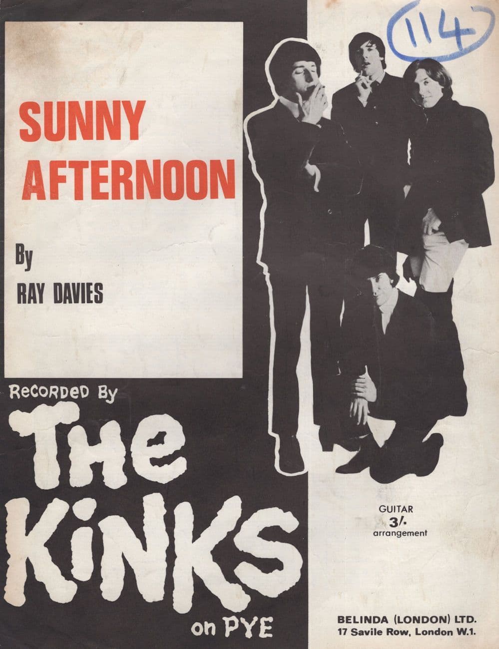 Sunny Afternoon The Kinks Sheet Music
