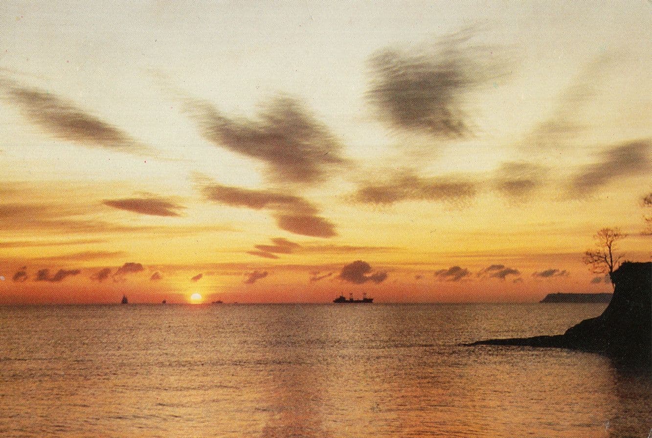 Sunset From Livermead Cliff Hotel Torquay Postcard