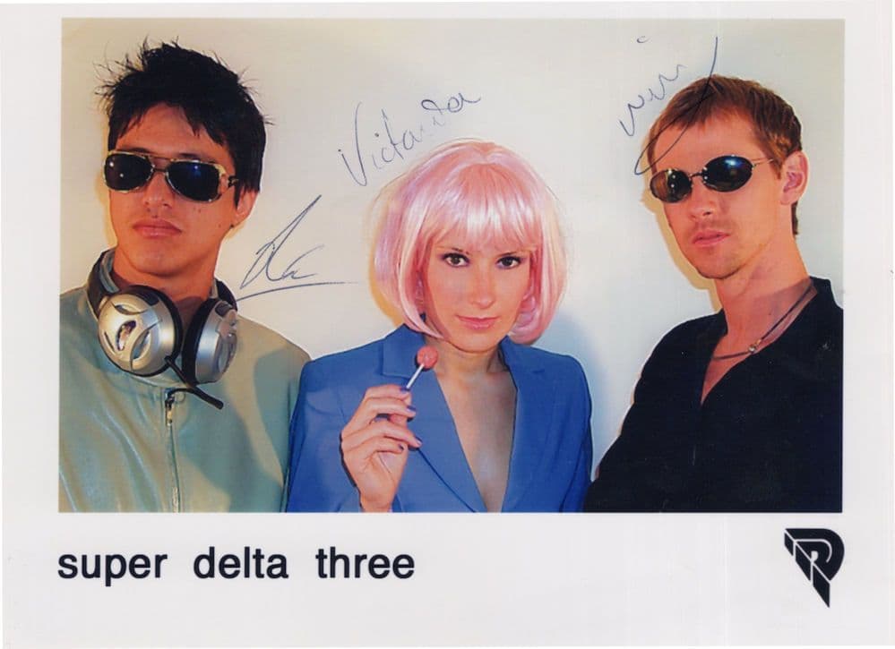 Super Delta Three Pop Group 7x5 FULLY Hand Signed Photo