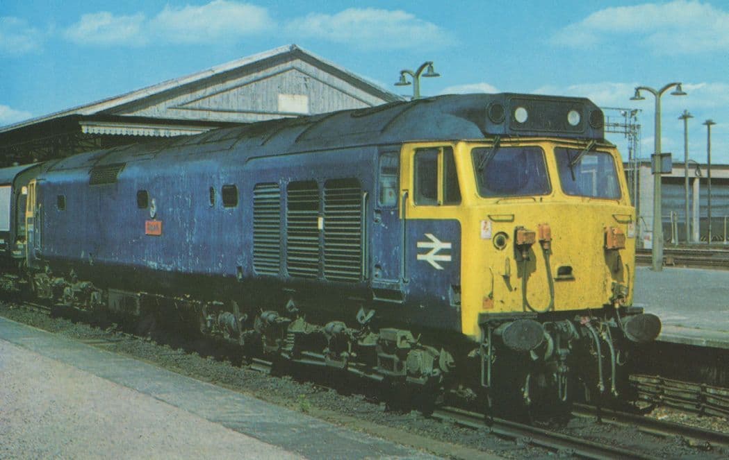 Superb 50 Class Train no 50002 at Newton Abbot Station Postcard
