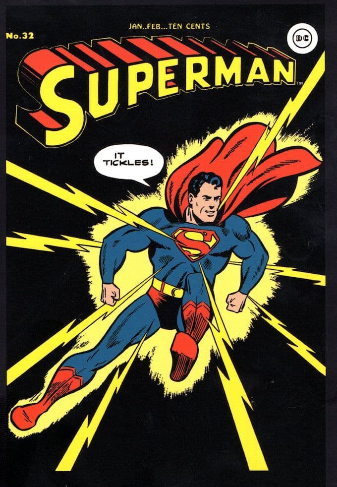 Superman DC Comic Book Issue 32 from 1945 Art Postcard