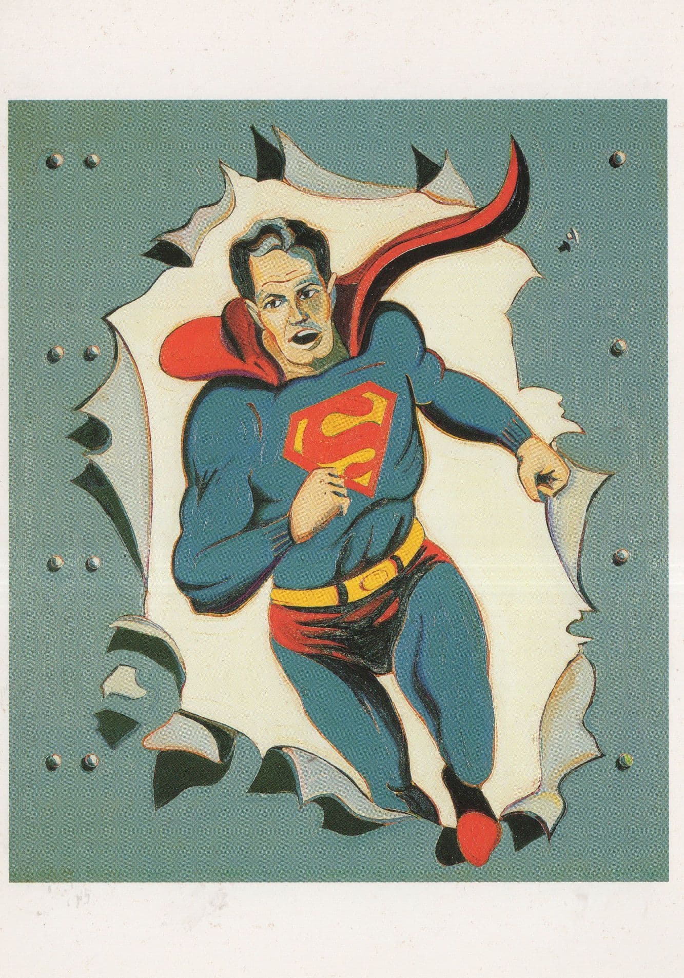 Superman of DC Comics 1962 Man Of Steel Rare Painting Postcard