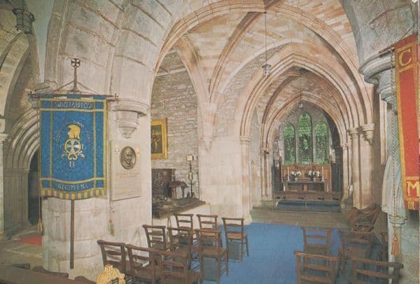Swansea & Brecon Military Army Regiment Flag Cathedral Powys Welsh Postcard