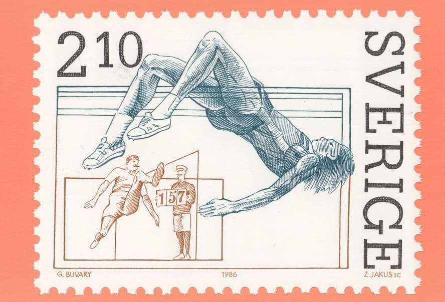 Sweden Swedish High Jump Postal History Postcard