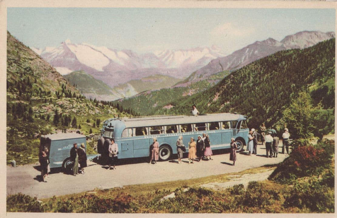 Swedish Church Service Mountain Bus 2x Postcard s