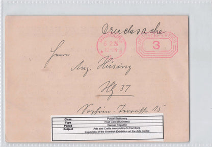 Swedish Exhibition Inspection Hamburg Arts & Crafts German Old Postcard