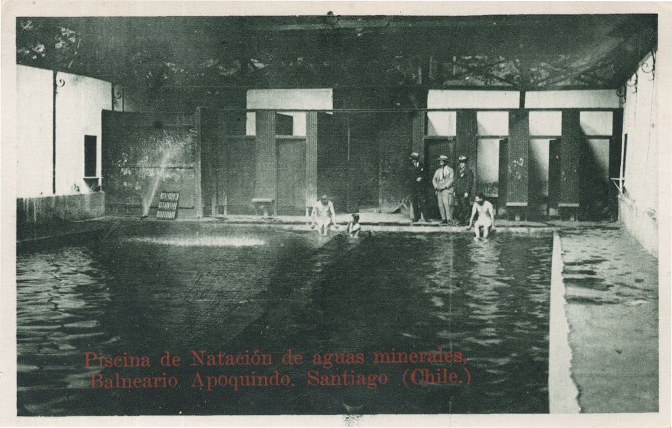 Swimming Pool Balneario Apoquindo Hotel Santiago Chile Old Postcard