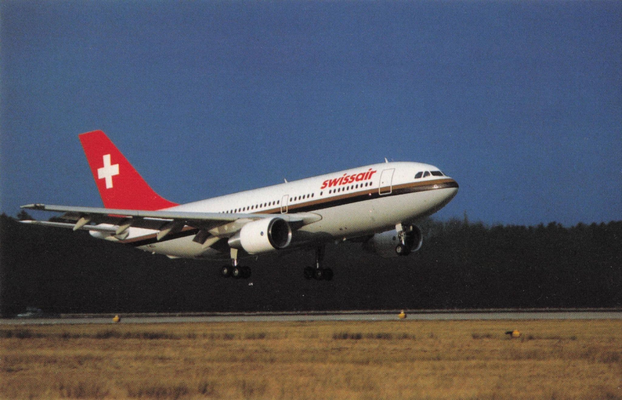 Swissair Switzerland Airbus Plane A310 Europe Vintage Postcard