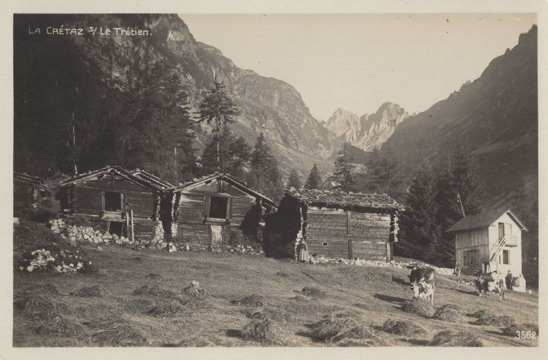 Switzerland La Cretaz Tratien Old Real Photo Postcard