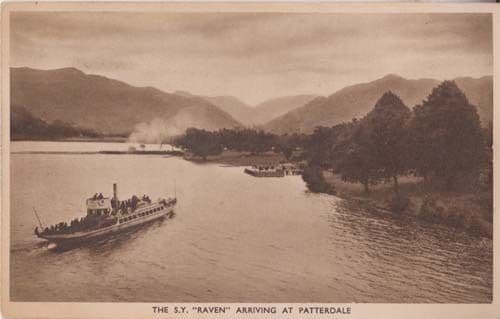 SY Raven Arriving At Patterdale Boat Ship Stunning Old Postcard