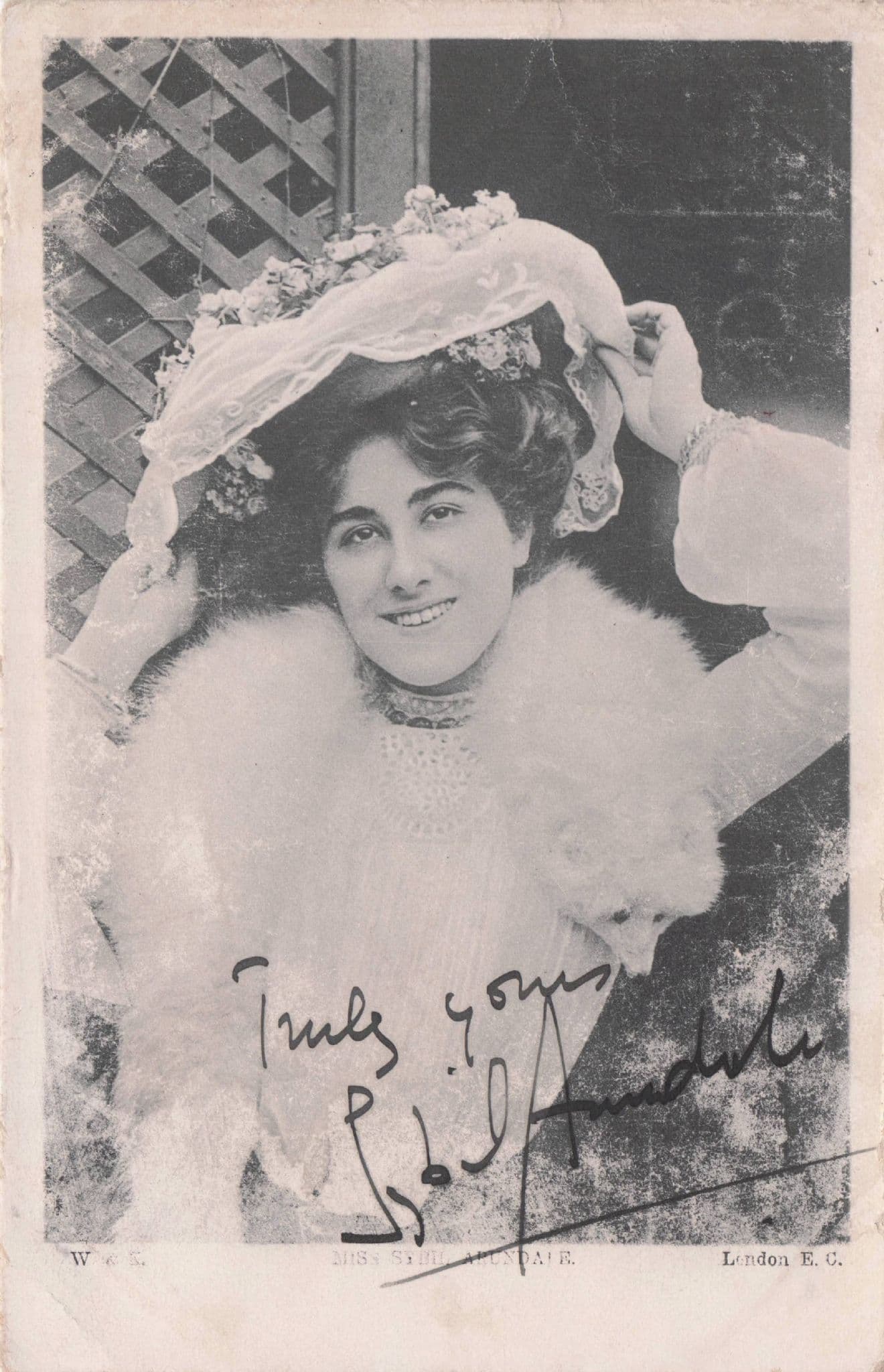 Sybil Arundel Arundale Edwardian Actress Antique Hand Signed Photo