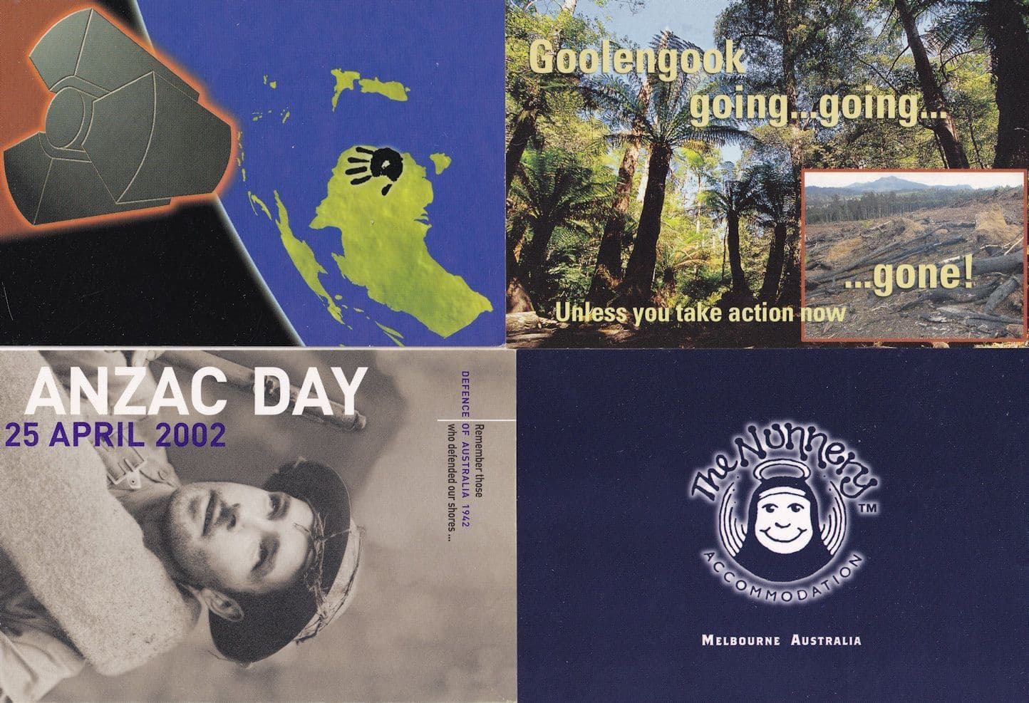 Sydney Greenpeace Anti Nuclear Nunnery Anzac Day Australia 4x Postcard