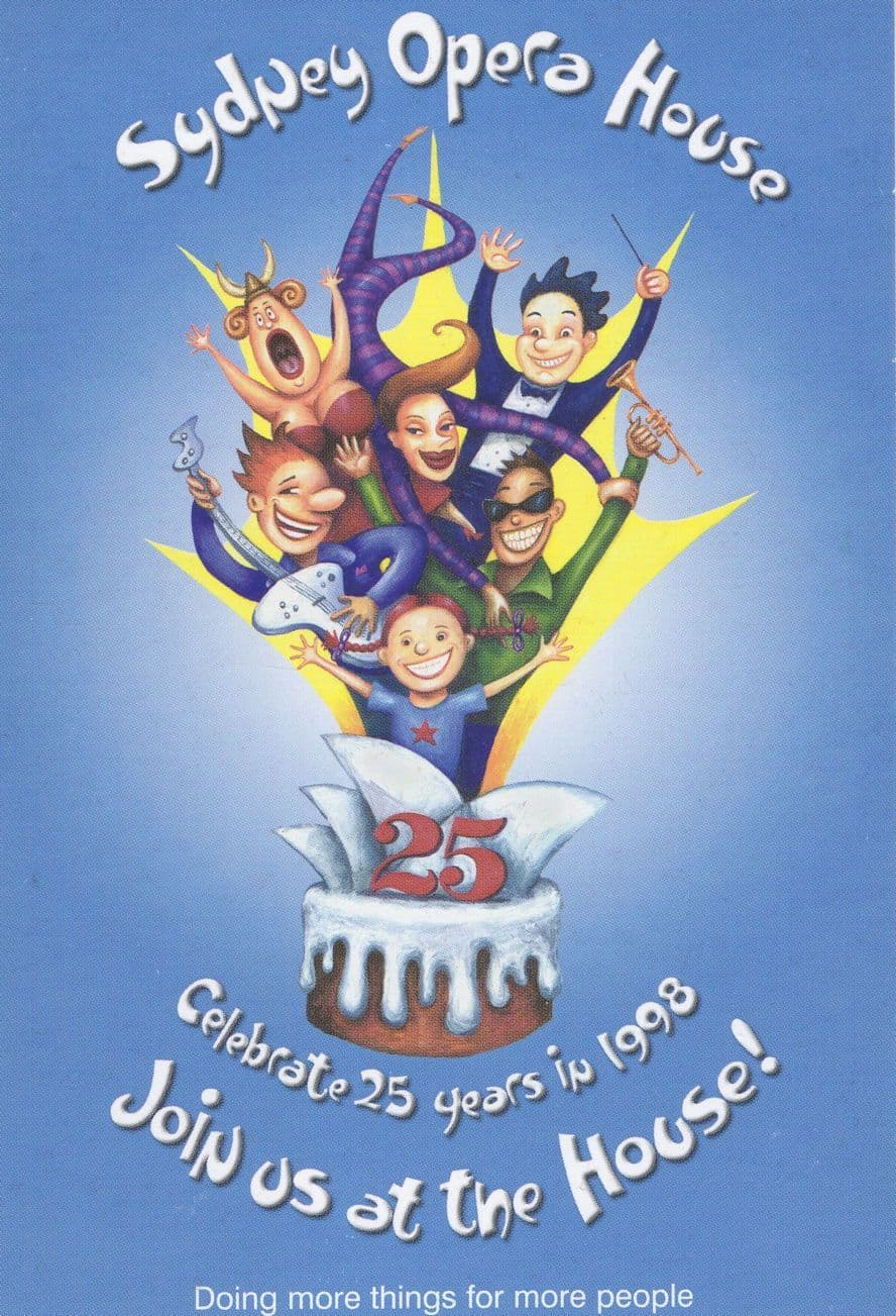 Sydney Opera House 25 Year Birthday Australia Theatre Postcard