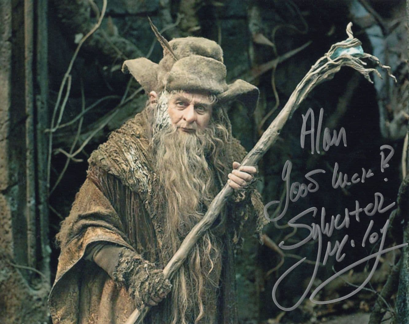 Sylvester McCoy The Hobbit Dr Who 10x8 Hand Signed & COA 2x Photo s