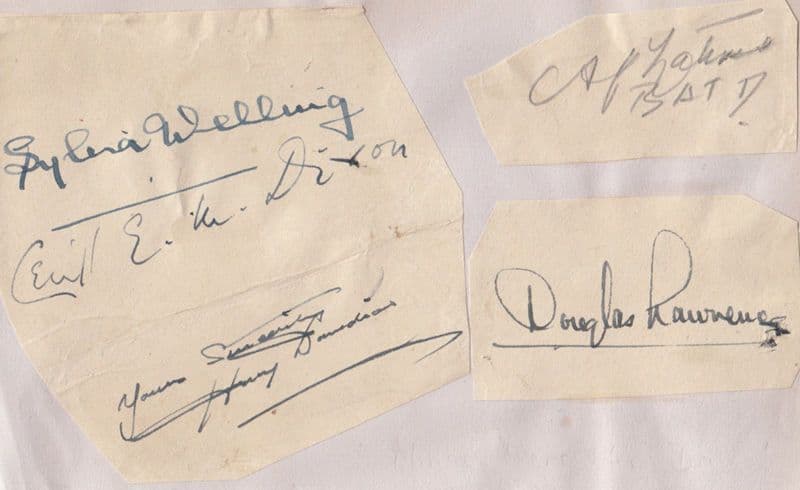 Sylvia Welling 1930s Cabaret Movie Film Douglas Lawrence Cecil Dixon Hand Signed