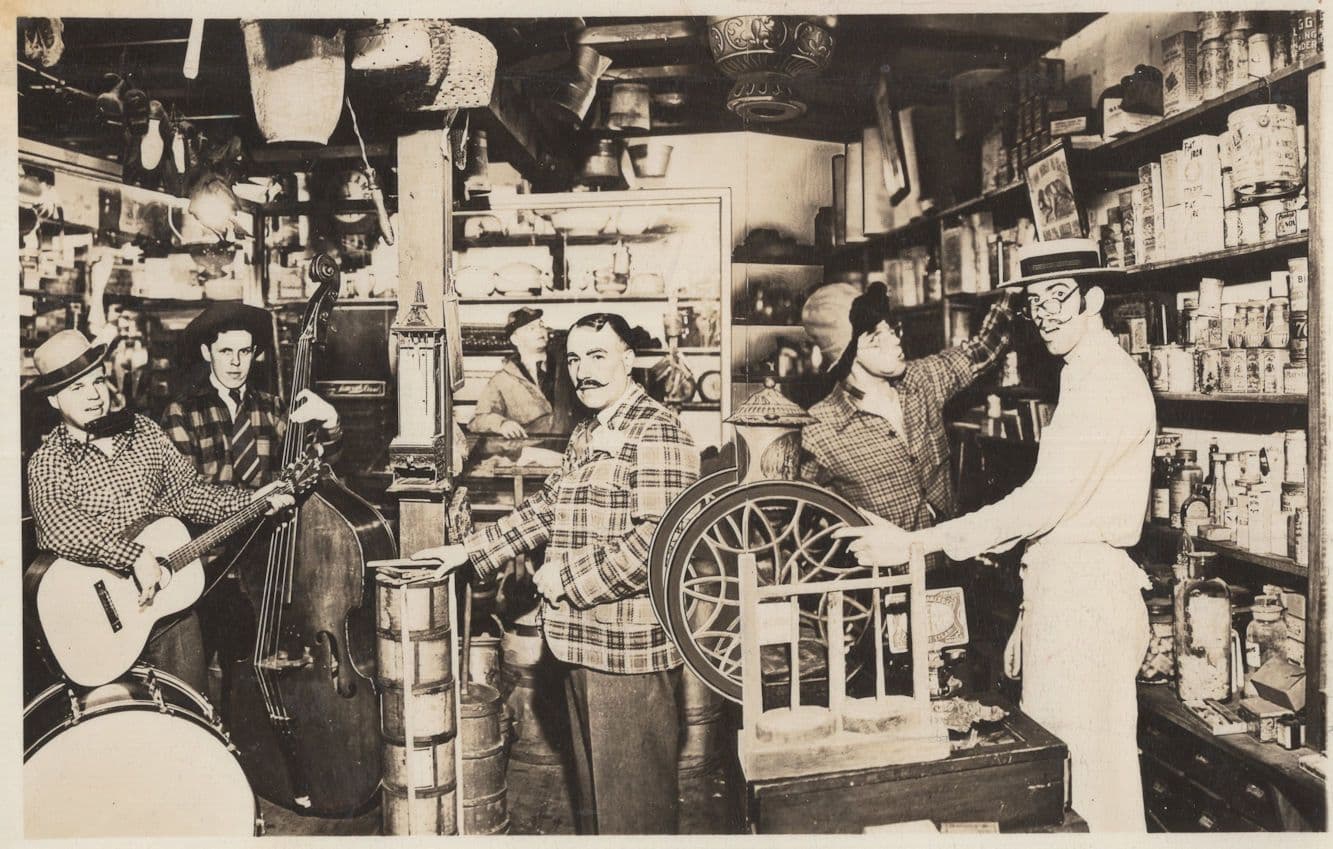 Syracuse Shop Store Italy Guitar Music Real Photo Advertising Postcard